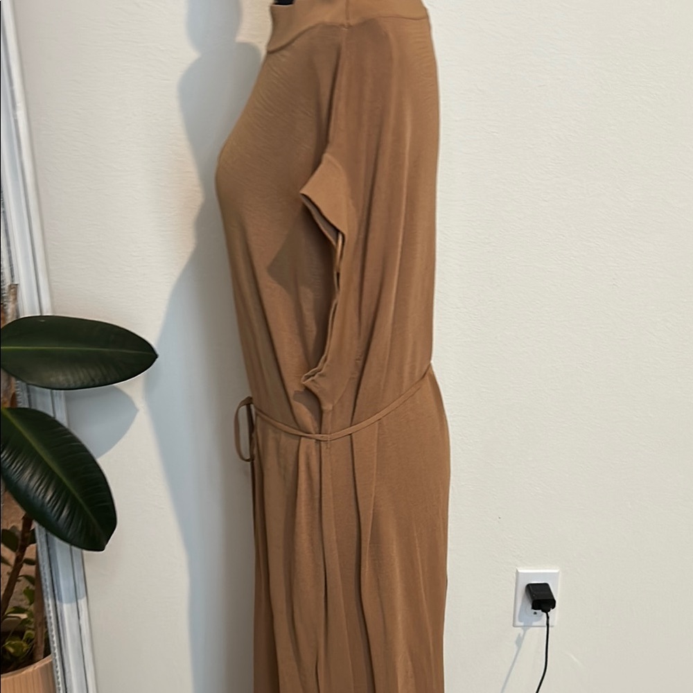 Zara Tan Sheer swim cover up Maxi Dress Sleeveless Resort Wear - Picture 3 of 14